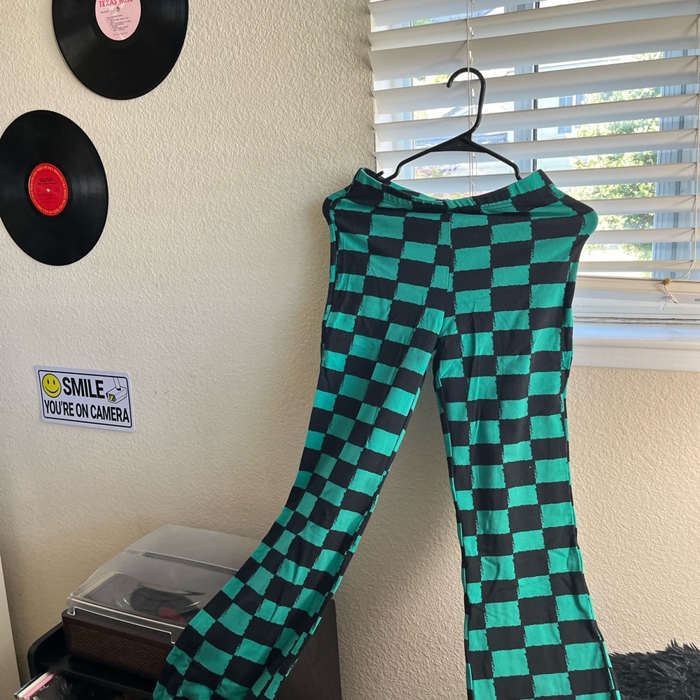 Teal Checkered Pants
